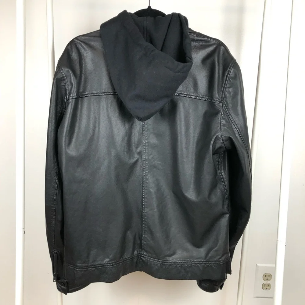 - LAMARQUE 100% Lambskin Leather Slayer Moto Jacket With Removable Hoodie …